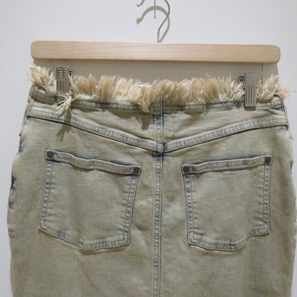 BASIC PLEASURE MODE Dolly Washed Frayed Denim Maxi Skirt Punk Goth Rock Alt NWT - Picture 13 of 16